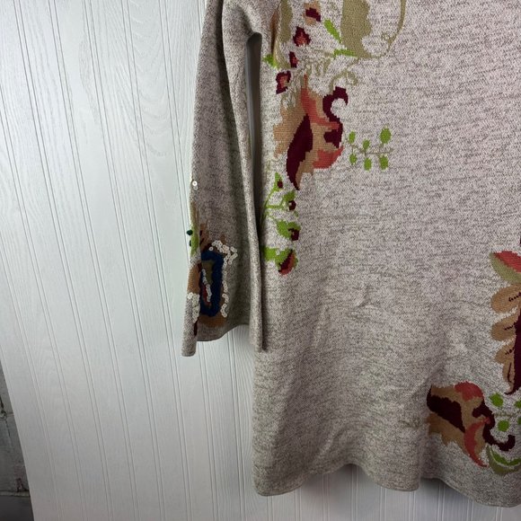 Anthropologie Knitted and Knotted Floral Turtleneck dress size‎ Small - Picture 3 of 7